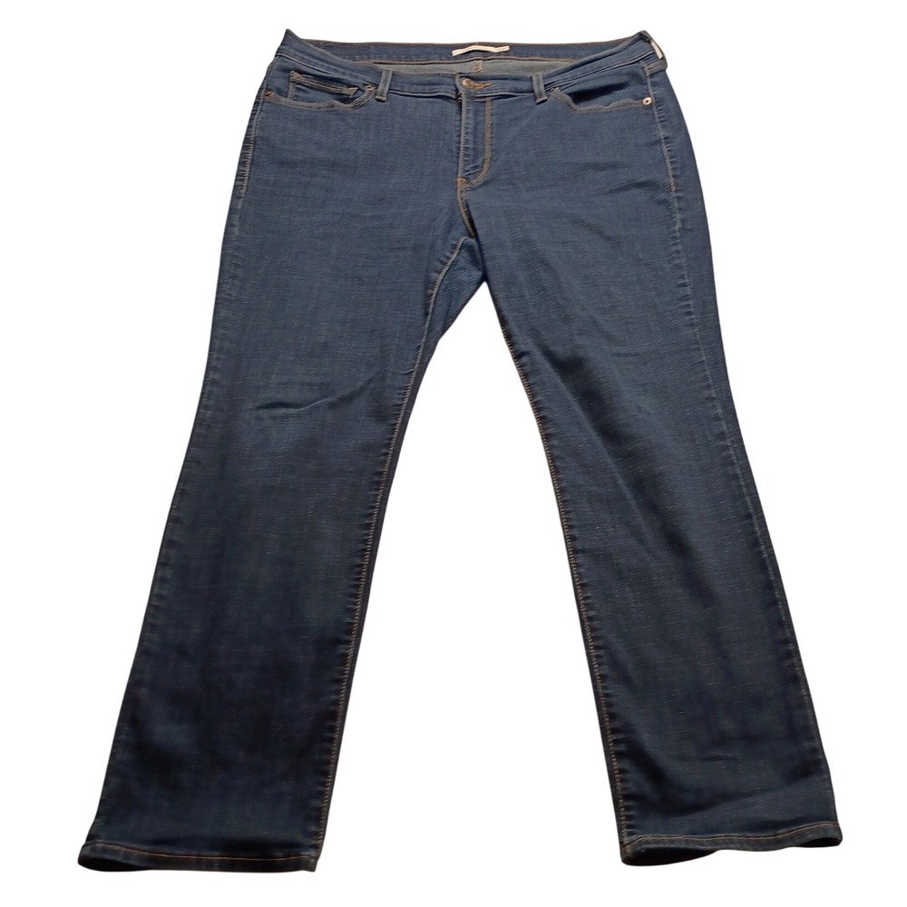 Levi's Classic Straight Women's Jeans Indigo Blue Stretch Denim Size 16W Casual